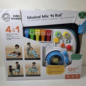 Baby Einstein Mix N Roll 4-in-1 Musical Walker, Push Walker, Activity Center Toy
